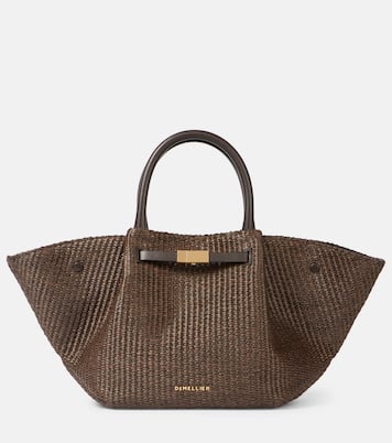 Borsa New York Midi in rafia con pelle | DeMellier