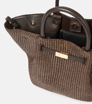 Borsa New York Midi in rafia con pelle | DeMellier