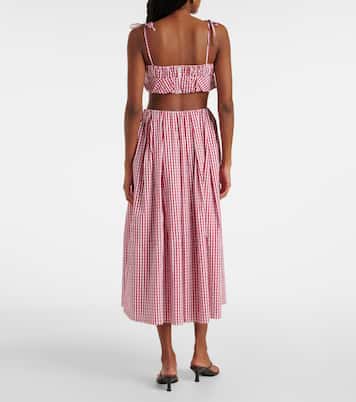 Top cropped Mira in popeline di cotone a quadretti | Faithfull