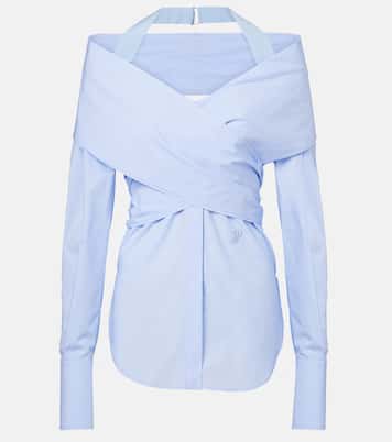 Blusa en popelín de algodón drapeada | Patou
