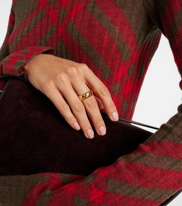 Bague Shield Segment en argent sterling plaqué or | Burberry