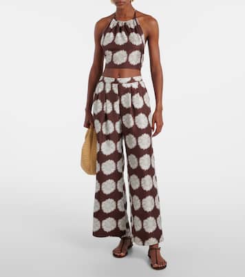 Weite Hose Isola aus Seiden-Twill | Asceno