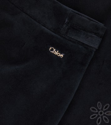 Scalloped cotton velvet skirt | Chloé Kids