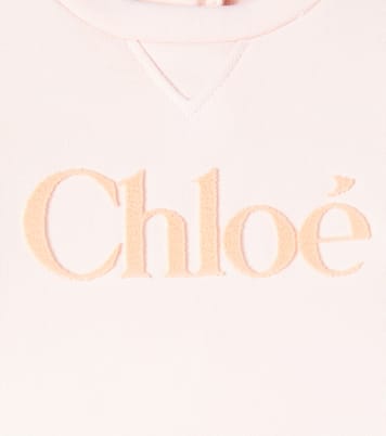 Baby logo cotton fleece dress | Chloé Kids