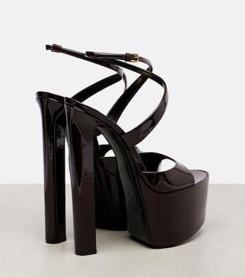 Rossy 100 patent leather platform sandals | Saint Laurent