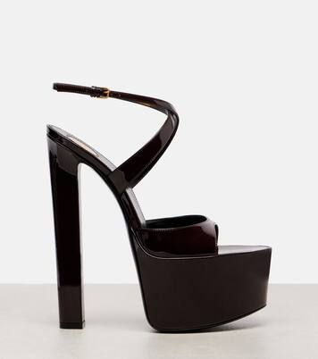 Rossy 100 patent leather platform sandals | Saint Laurent