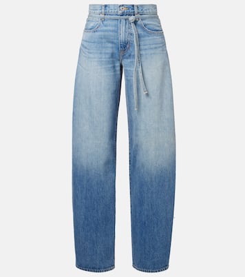 Hailey belted mid-rise barrel-leg jeans | Slvrlake