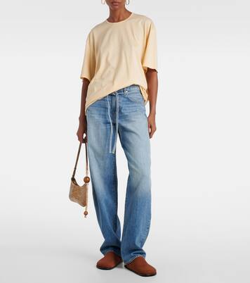 Hailey belted mid-rise barrel-leg jeans | Slvrlake