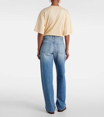 Hailey belted mid-rise barrel-leg jeans | Slvrlake