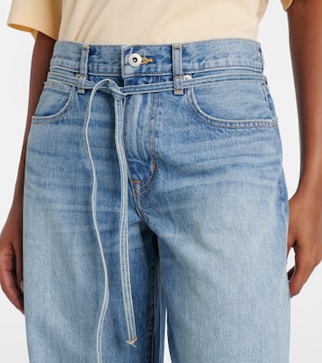 Hailey belted mid-rise barrel-leg jeans | Slvrlake