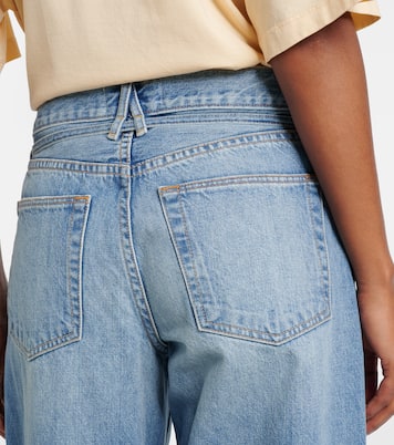 Hailey belted mid-rise barrel-leg jeans | Slvrlake