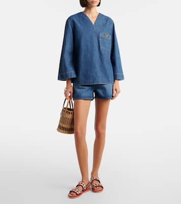 VGold chambray top | Valentino