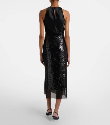 Cambo sequined chiffon midi skirt | Joseph