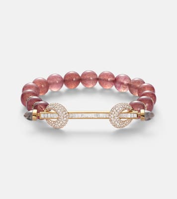 Armreif Chakra aus 18kt Gelbgold mit Diamanten, Beryll und Quarz | Ananya