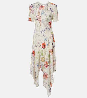 Floral asymmetric midi dress | McQueen