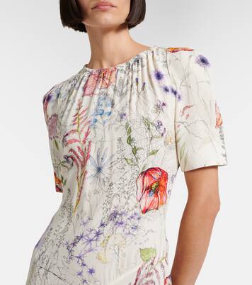 Floral asymmetric midi dress | McQueen
