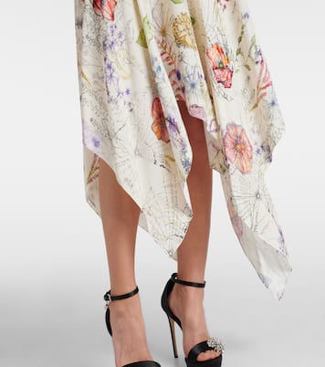Floral asymmetric midi dress | McQueen