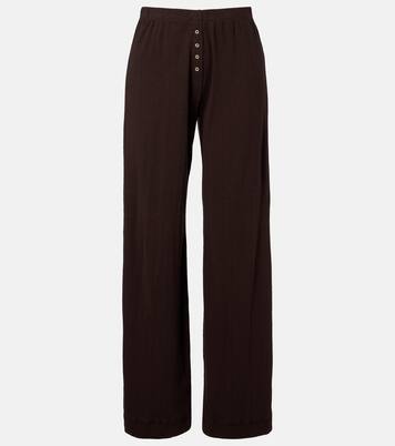 Pointelle cotton wide-leg pants | Leset