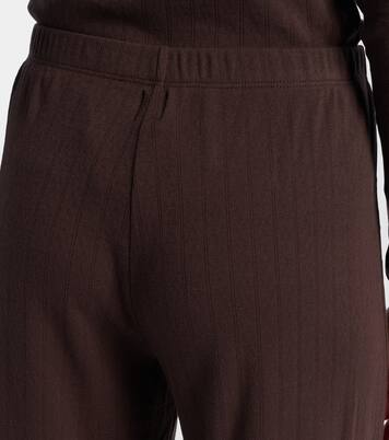 Pointelle cotton wide-leg pants | Leset