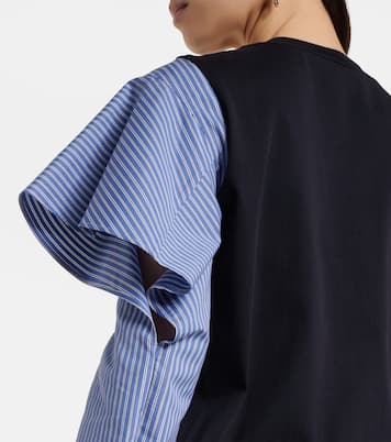 Striped cotton jersey and poplin shirt | Sacai