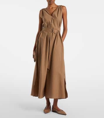 Perforated leather slingback flats | Brunello Cucinelli