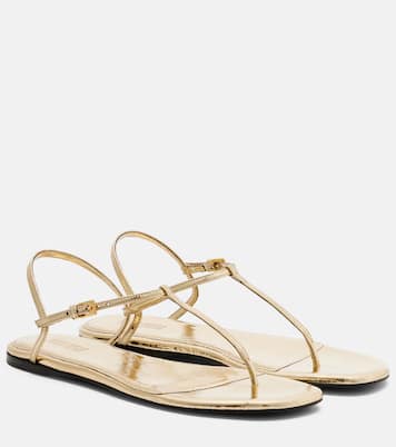 Montecarlo metallic leather thong sandals | Paris Texas