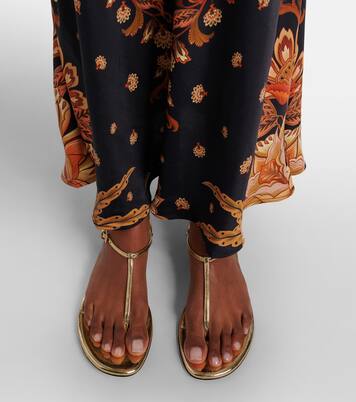 Montecarlo metallic leather thong sandals | Paris Texas