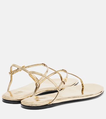Montecarlo metallic leather thong sandals | Paris Texas