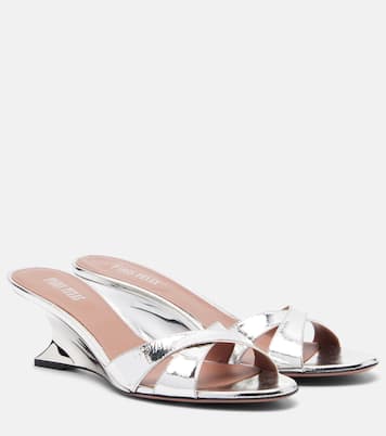 Nina 50 metallic leather wedges | Paris Texas