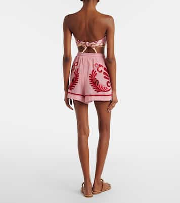 Embroidered cotton mesh shorts | Farm Rio