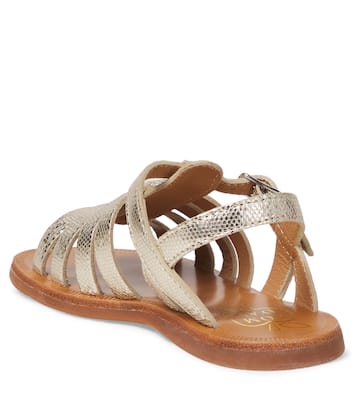 Plagette Strap metallic leather sandals | Pom d'Api