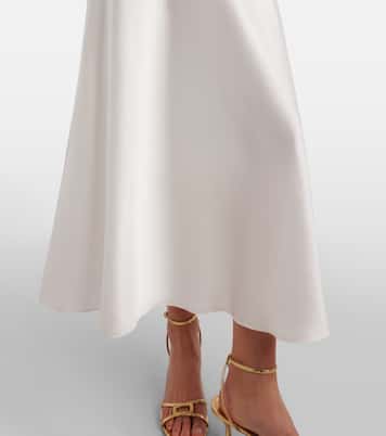 Coraline lace-trimmed silk midi dress | Dôen