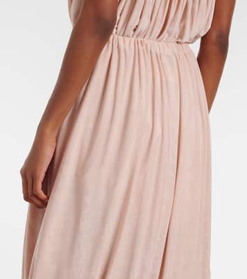 Asymmetric draped midi skirt | Xu Zhi