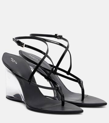 Wedge-Sandalen 90 aus Leder | Alaïa