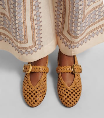 Alchemy woven leather Mary Jane flats | Zimmermann