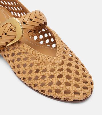 Alchemy woven leather Mary Jane flats | Zimmermann