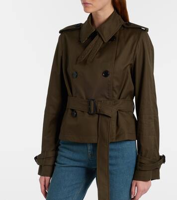 Cropped cotton gabardine trench jacket | Burberry