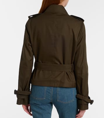 Cropped cotton gabardine trench jacket | Burberry