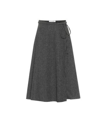 Valentino falda midi de crepé de lana | Valentino
