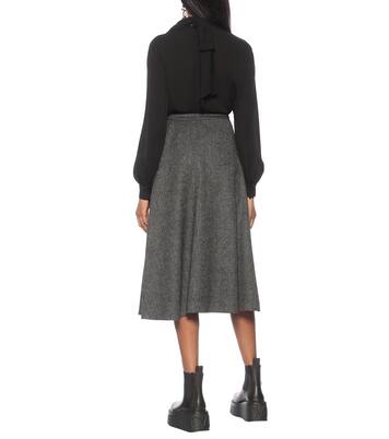 Valentino falda midi de crepé de lana | Valentino