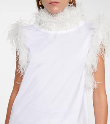 Top sin mangas con plumas ribeteadas | Dolce&Gabbana