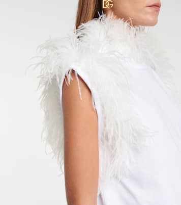 Top sin mangas con plumas ribeteadas | Dolce&Gabbana