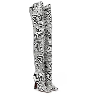Zebra-print over-the-knee boots | Vetements