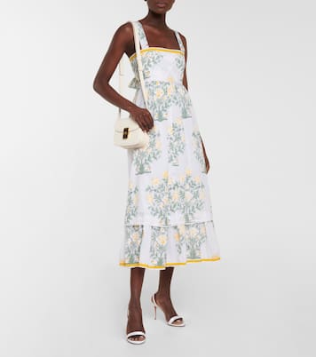 Robe midi étagée en coton à fleurs | Juliet Dunn