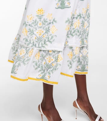 Robe midi étagée en coton à fleurs | Juliet Dunn