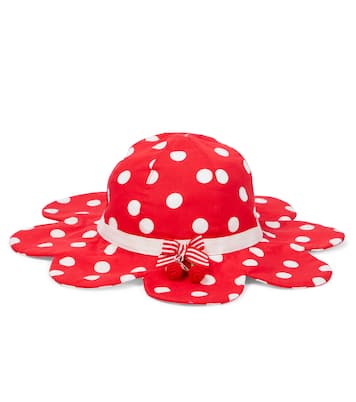 Cappello in popeline di cotone a pois | Monnalisa