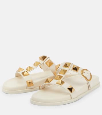 Roman Stud leather slides | Valentino Garavani