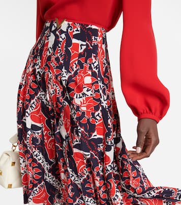 VGOLD printed silk midi skirt | Valentino