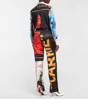 Pantaloni regular in raso stampato | JW Anderson