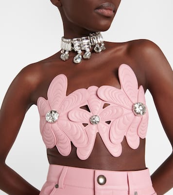 Bustier-Top Mussel Flower aus Leder | Area